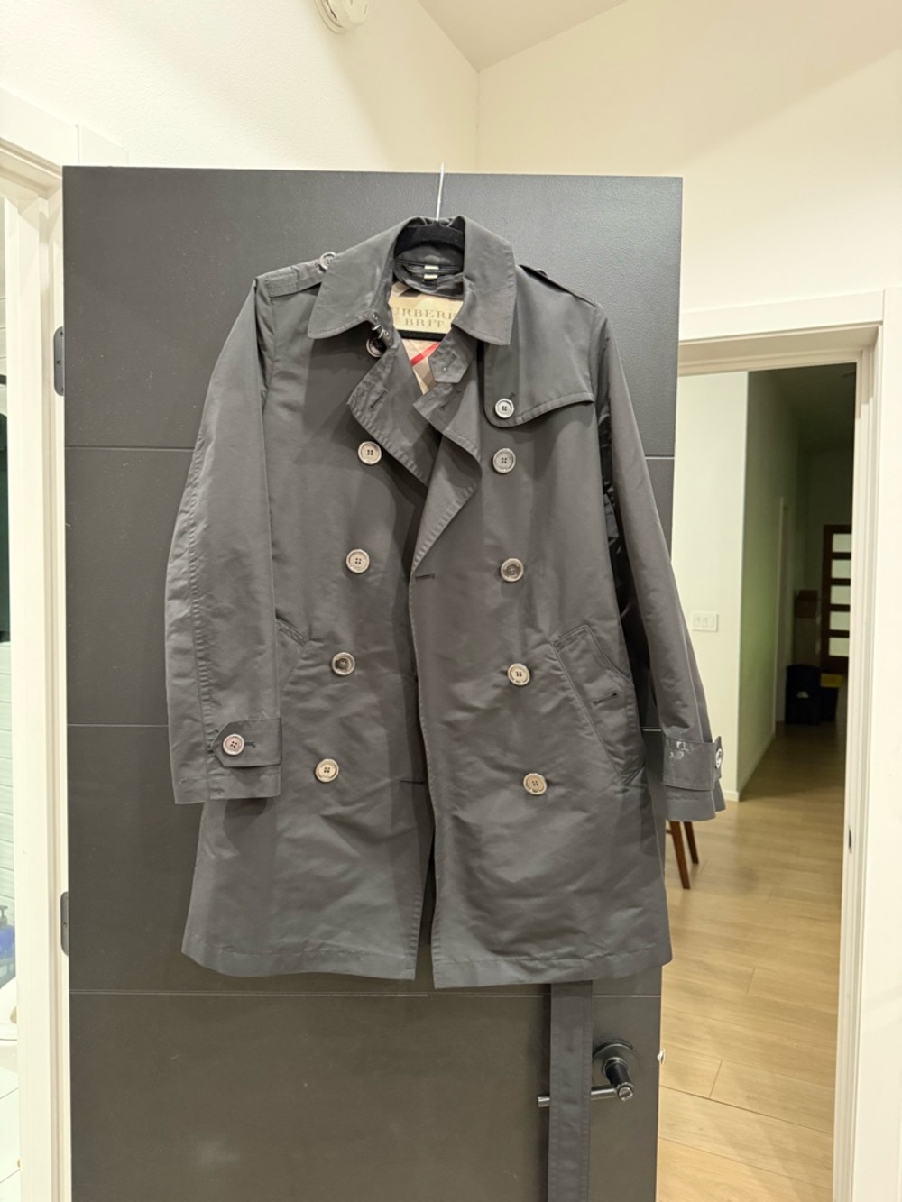 Burberry Black Double-Breasted Trench Coat